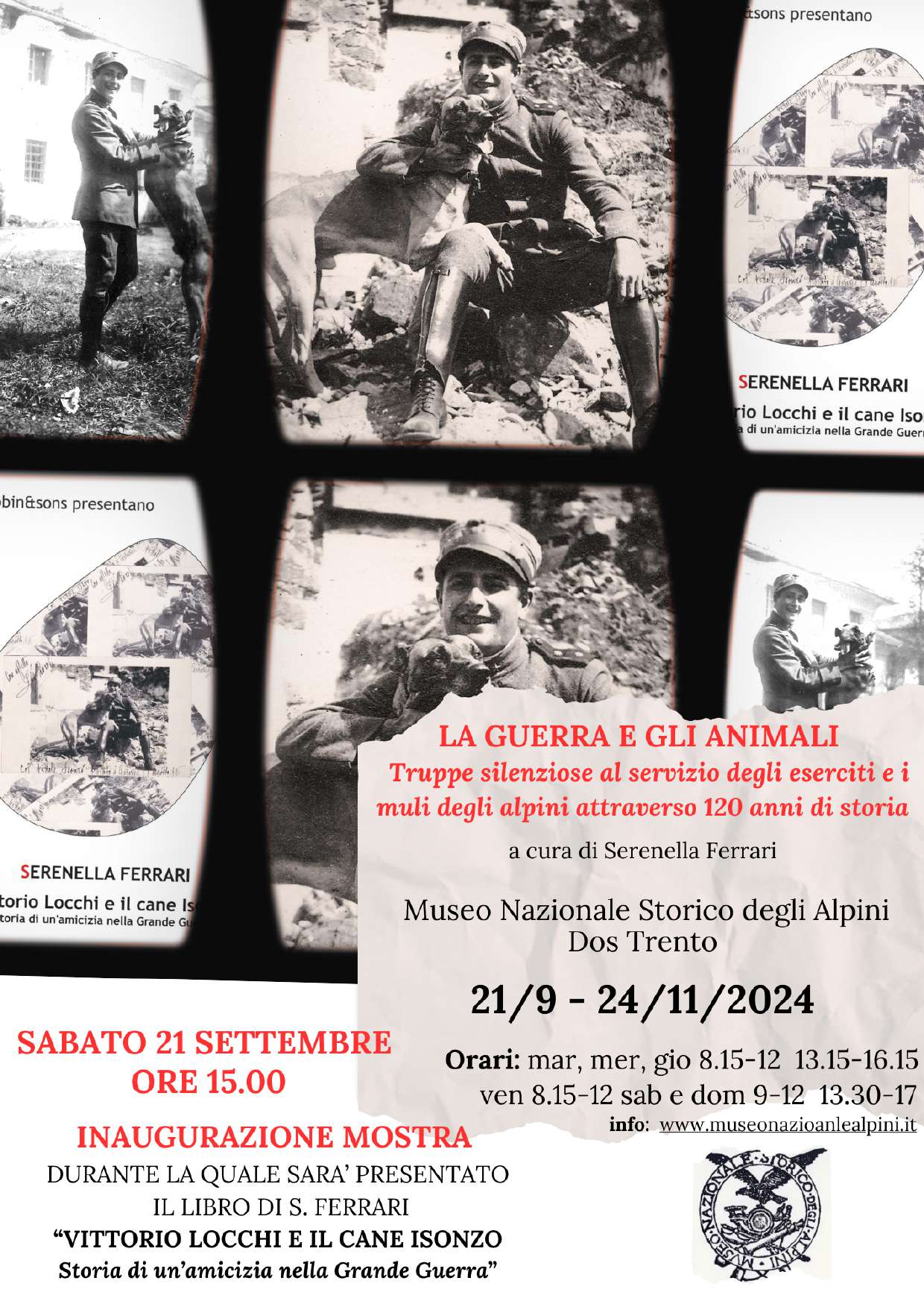 21 settembre 2024 inaugurazione mostra fotografica: LA GUERRA E GLI ANIMALI
